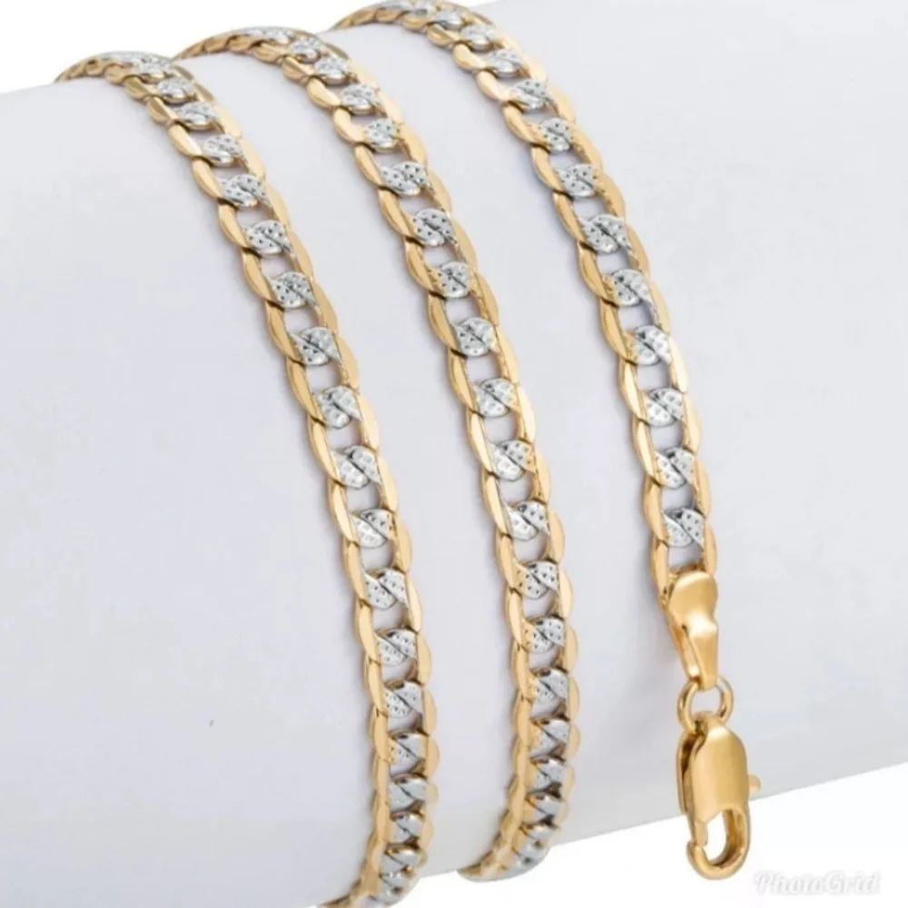 Gold and Silver Plated Link Chain Necklace